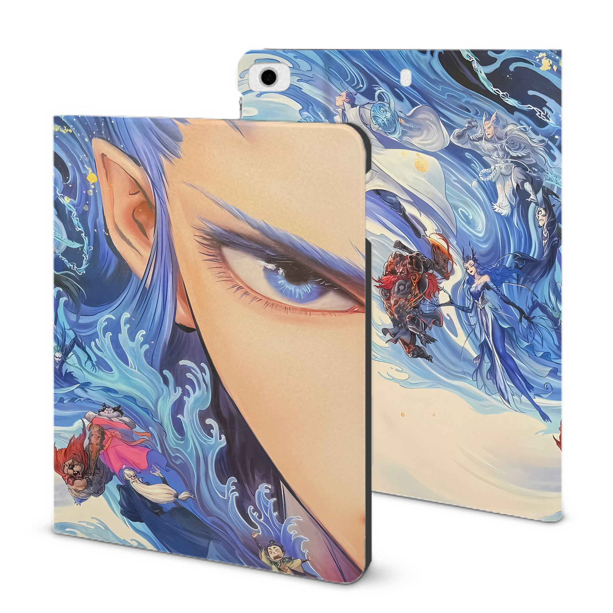 （画像用） Ne Zha 2 ナタ 魔童の大暴れ IPad ケース ブック型 PUレザー TPU 耐衝撃 軽量 薄型 ペン収納なし 全面保護 IPad 各モデル対応